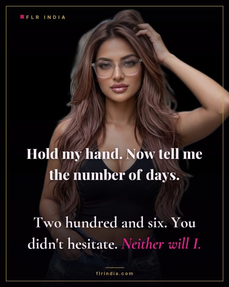 Intimate wife-voice caption — he knows his denial day count without hesitating.