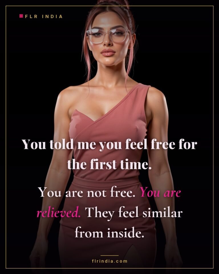 Femdom chastity caption: a submissive husband mistakes relief for freedom.