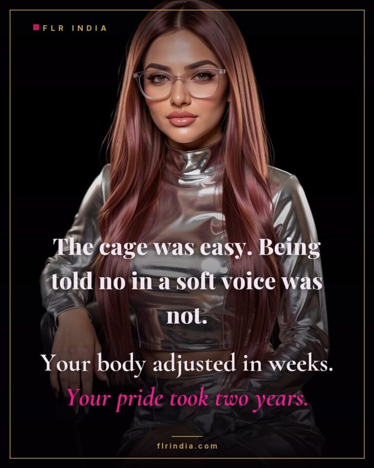 Femdom chastity caption: pride took far longer to surrender than the body did.