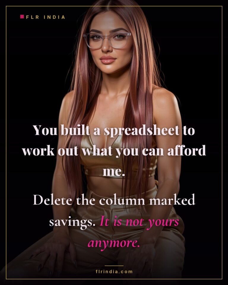 Findom caption: a paypig's savings are treated as already belonging to her.