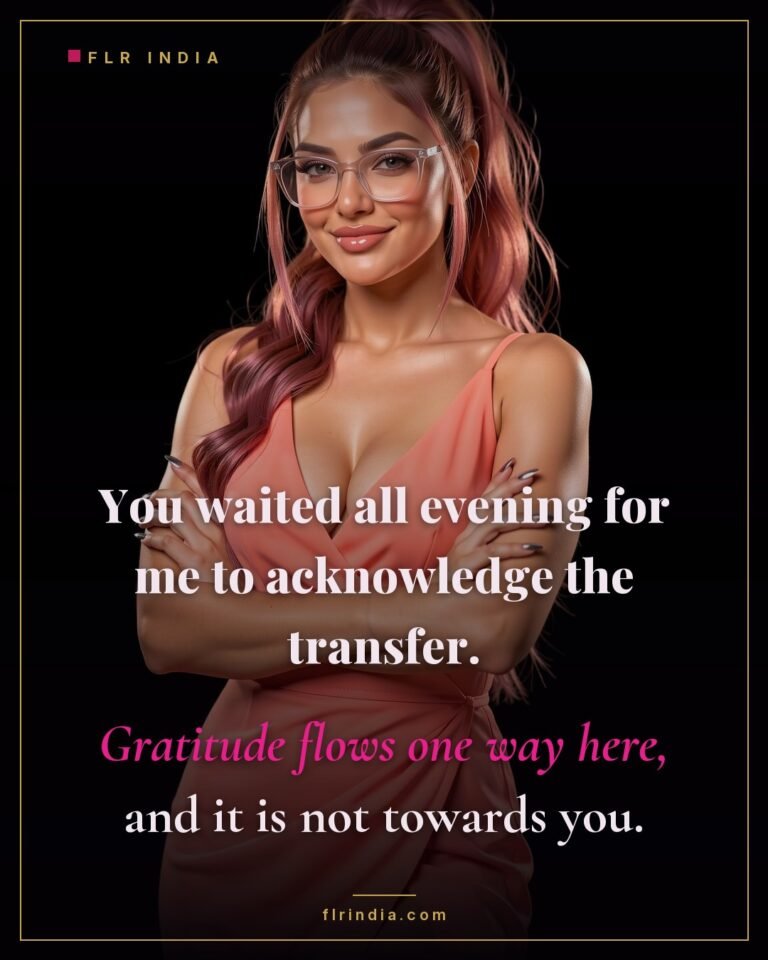 Findom caption: tribute receives no thanks from the Goddess.