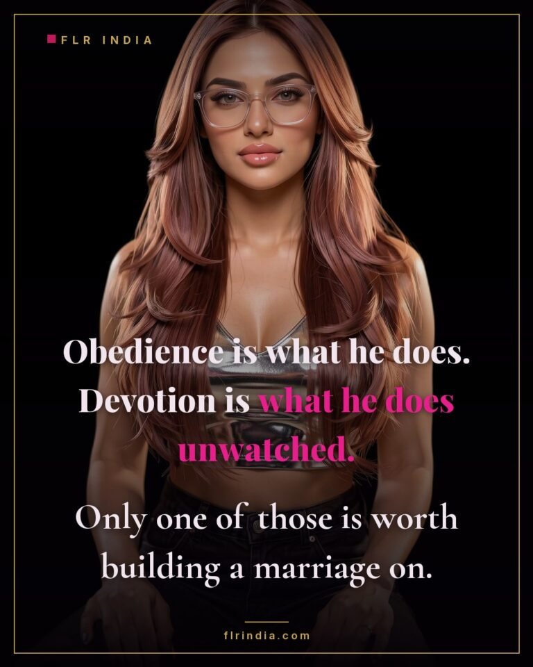 FLR tips caption: the difference between obedience and devotion.