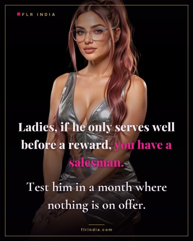 FLR tips caption: service that only appears before a reward is not devotion.