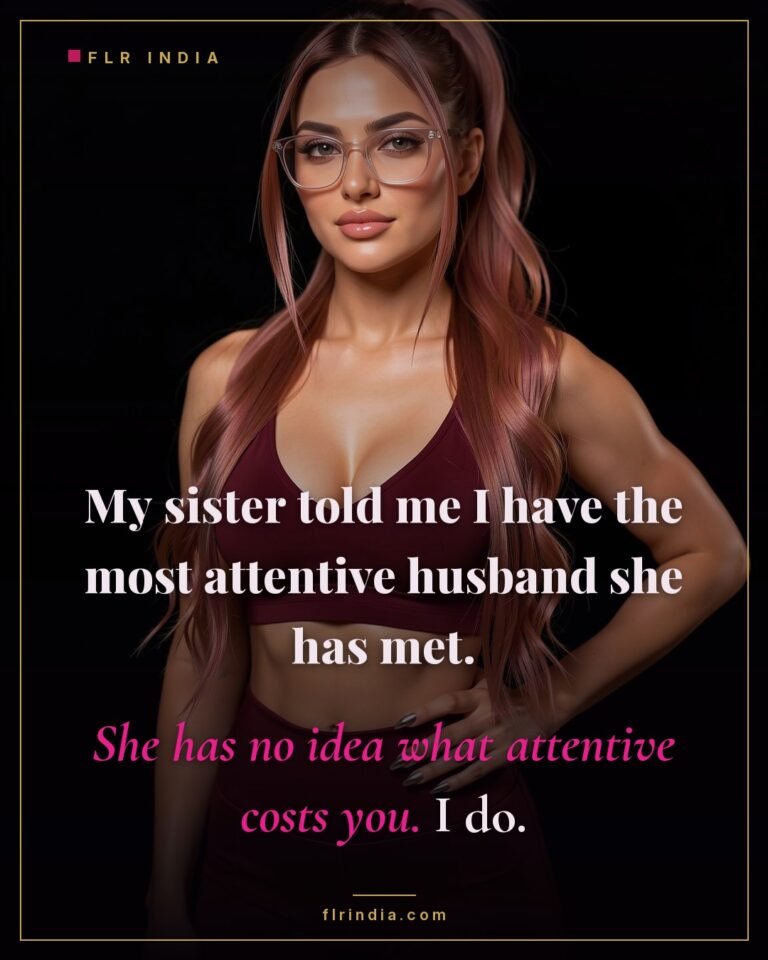 Secret sister caption: her sister praises a husband whose obedience she cannot see.