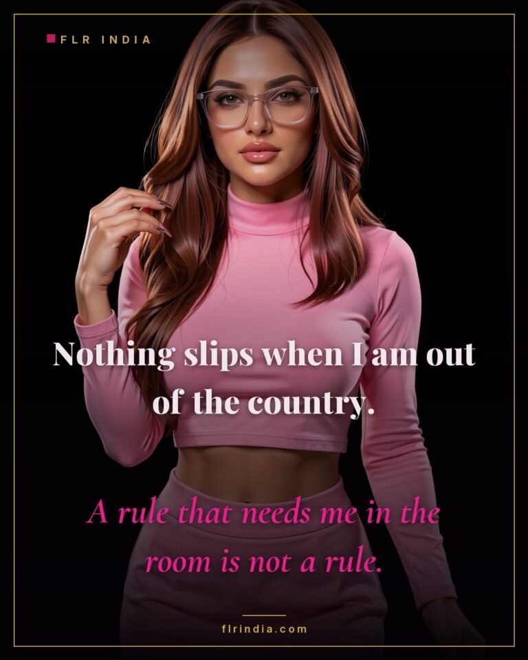 Strict FLR caption: standards hold whether or not she is present.