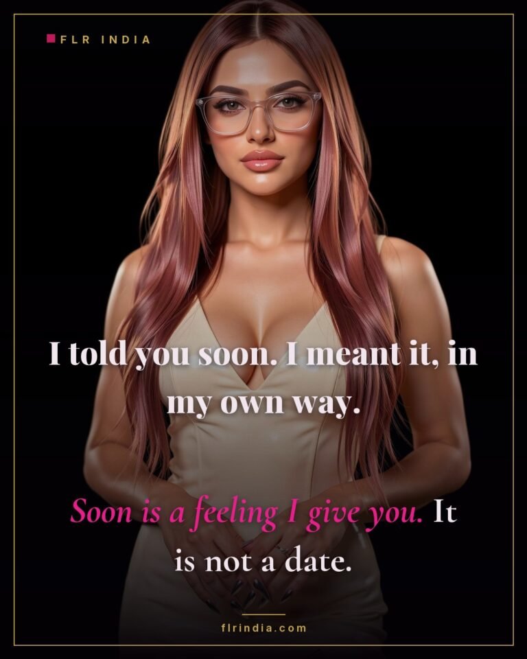 Tease and denial caption: a keyholder promises soon without ever naming a date.