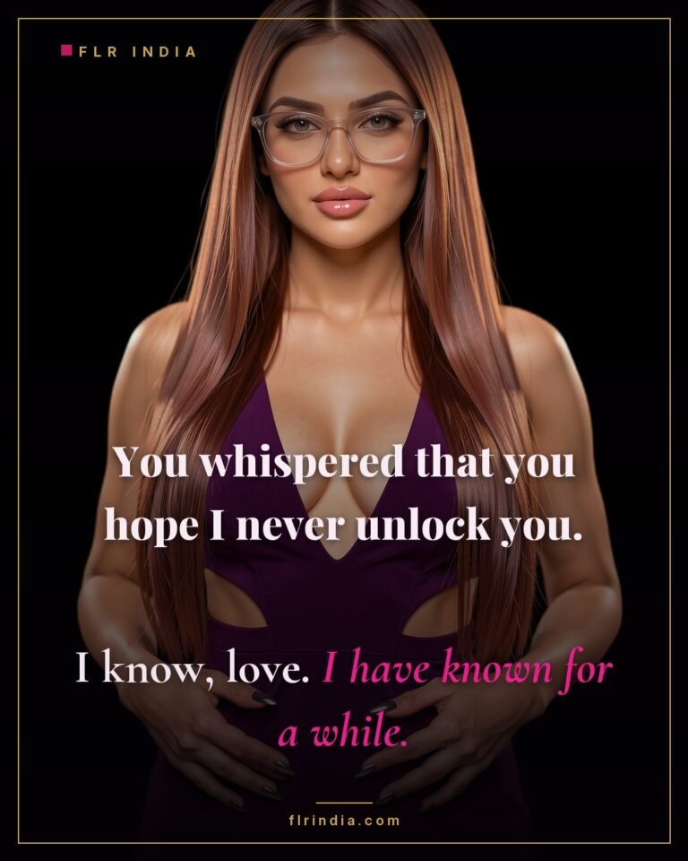 Intimate wife voice caption: a locked husband admits he never wants to be released.